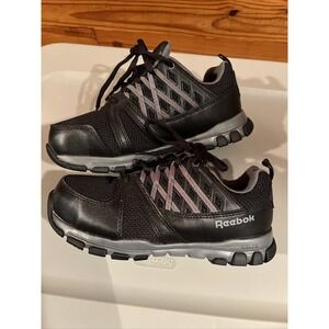 Reebok Steel Toe Safety Sneakers Women's Size 7 M Black EUC